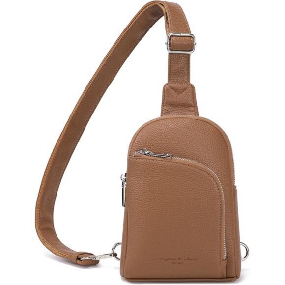 RFID Blocking Sling Bag Leather Crossbody Bags for Women Fanny Pack Cross Body - Picture 1 of 7